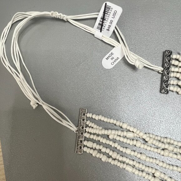 Free People NWT Milos Layered Necklace ~ White - Picture 4 of 6